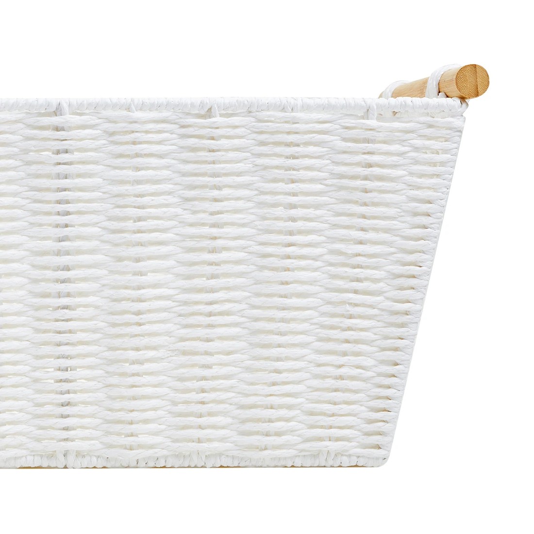 5 Rectangle Bamboo Handle Basket - Medium, White, 5 of 8
