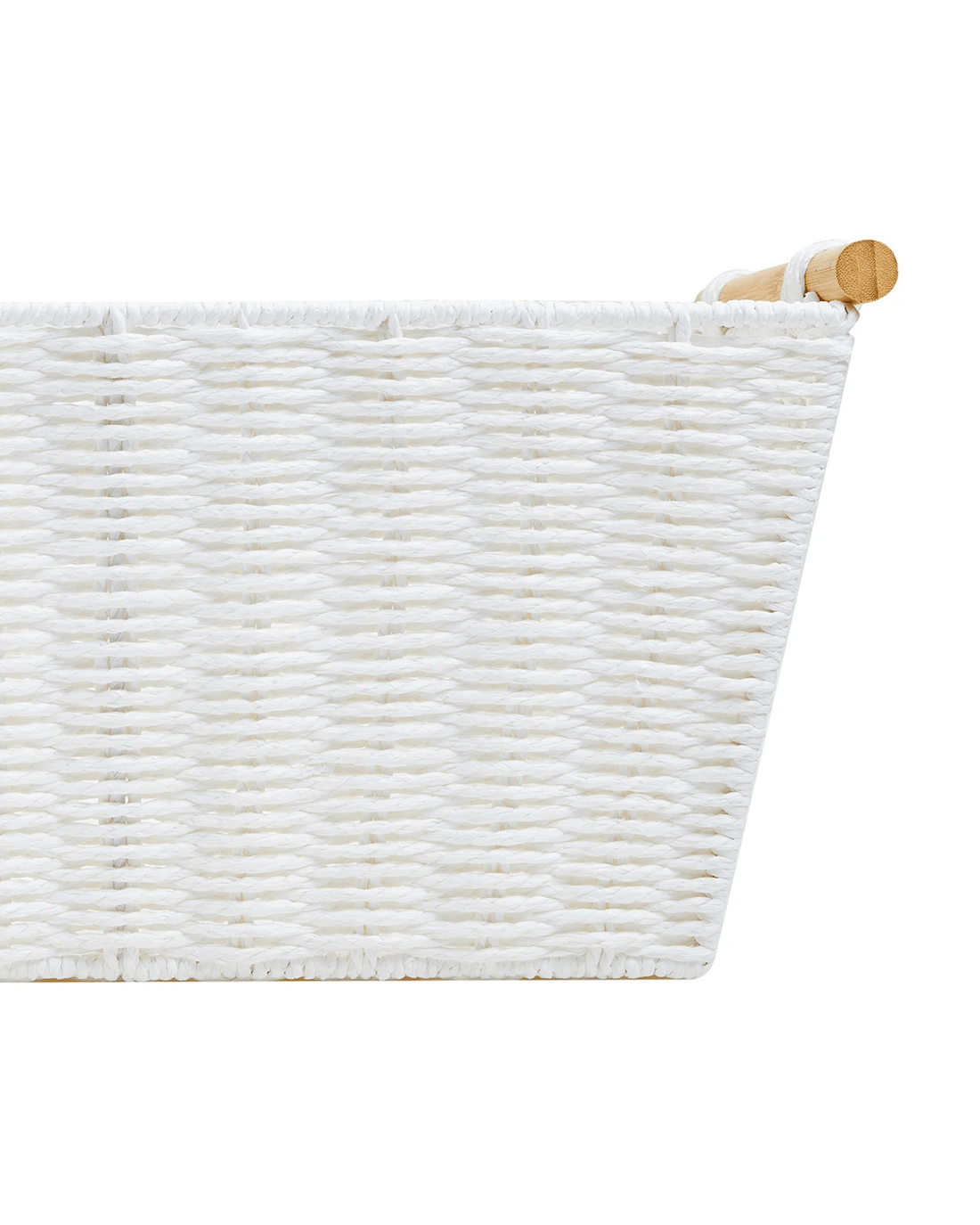 5 Rectangle Bamboo Handle Basket - Medium, White, 5 of 8