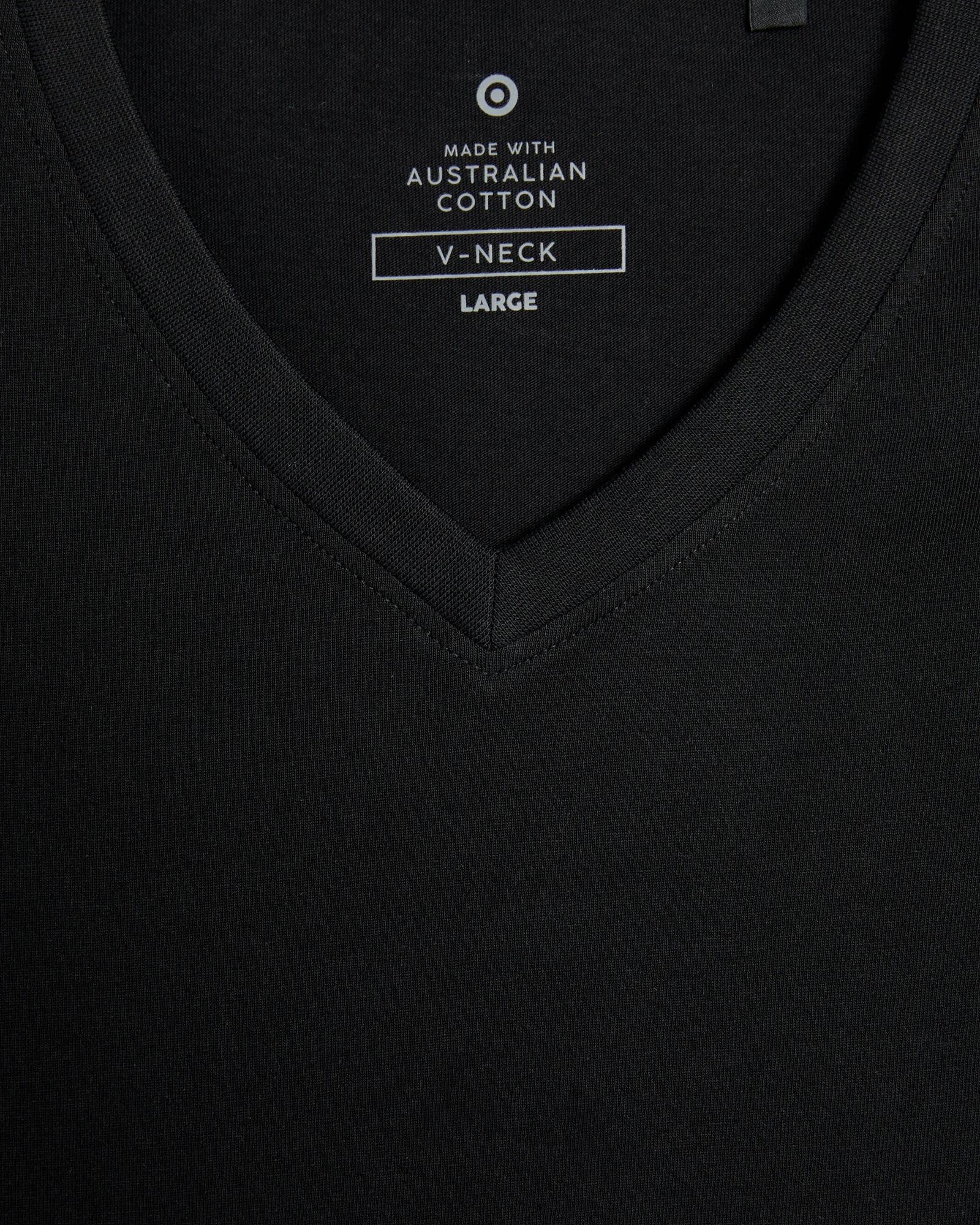 6 Target Australian Cotton V-neck T-shirt BLACK, 6 of 6