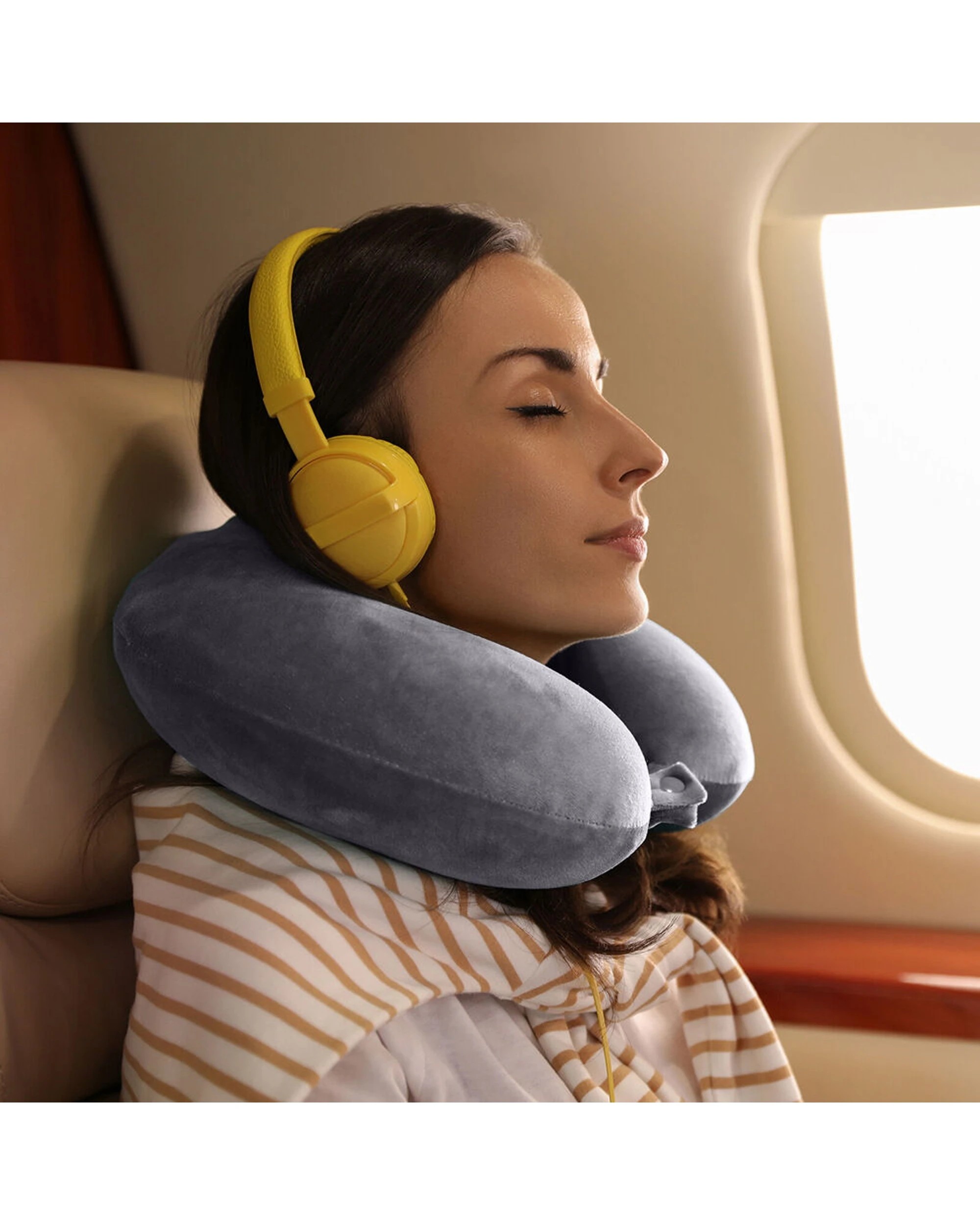 5 Milano 2PK Decor Polyester Memory Foam Travel Neck Support Pillow 30x30cm - Grey, 5 of 6
