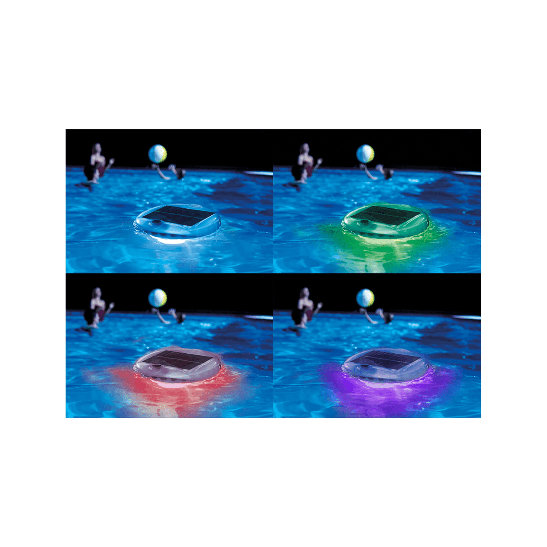 4 INTEX Solar Powered LED Floating Light For Above Ground Pool Auto On-Off - Blue, 4 of 5