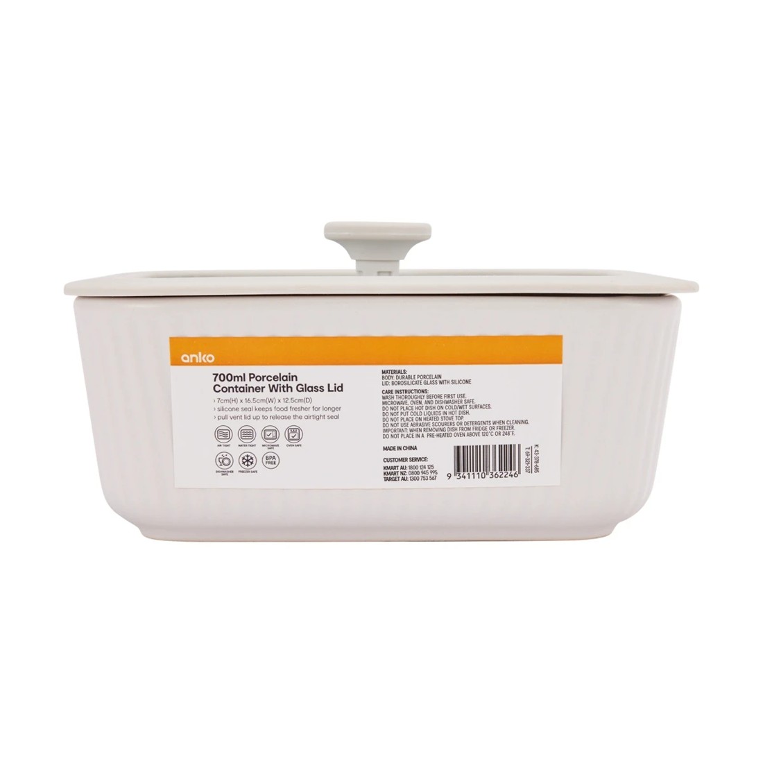 4 700ml Porcelain Container with Glass Lid, 4 of 4