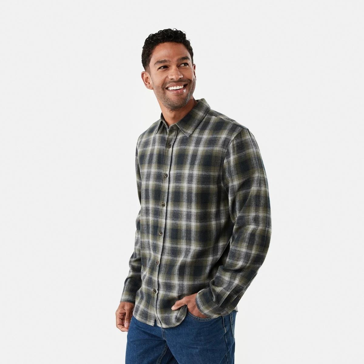 2 Long Sleeve Buffalo Check Shirt Grn Check, 2 of 7
