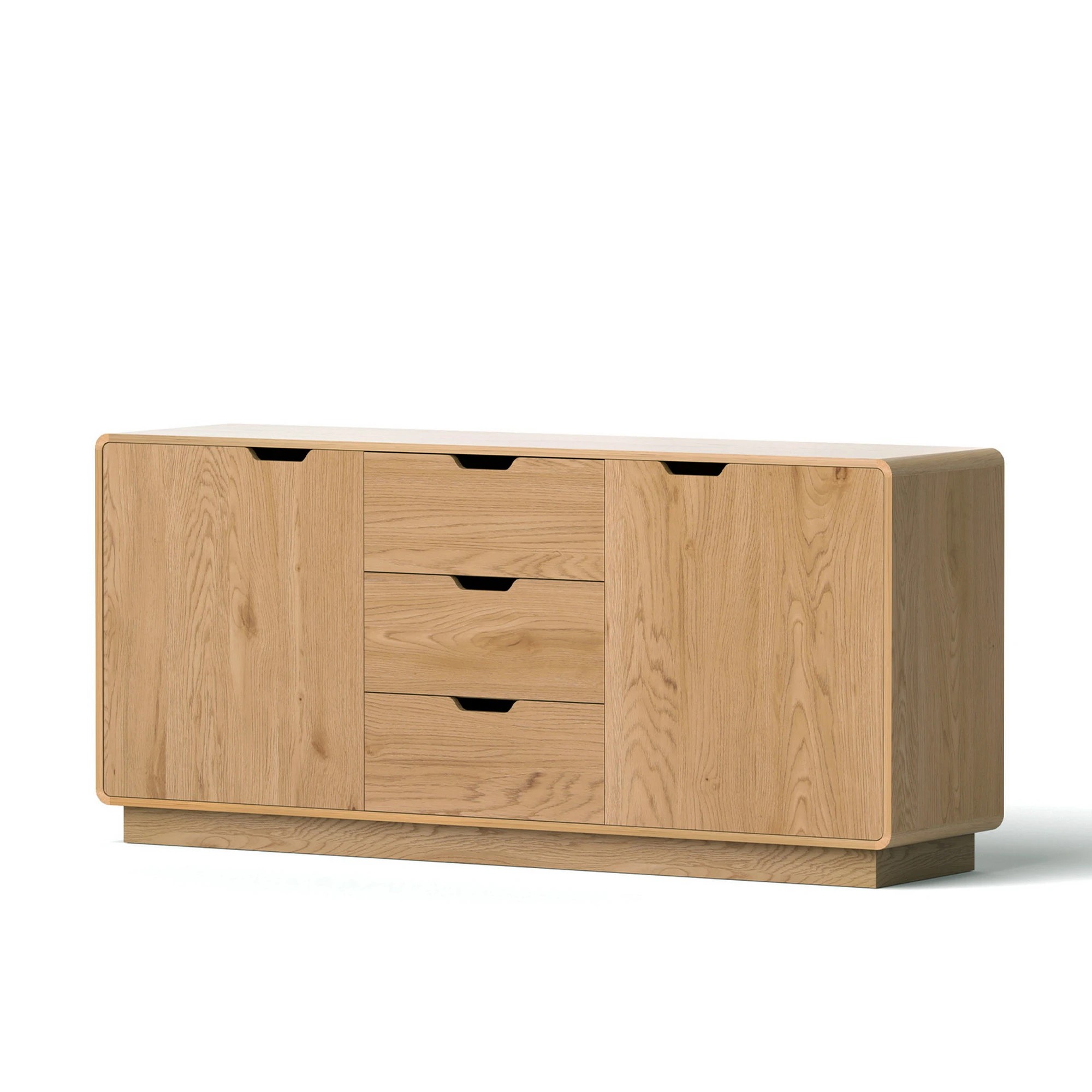 1 Artiss Buffet Sideboard Cabinet Storage Kitchen Cupboard Drawers Round Edge - Natural, 1 of 3