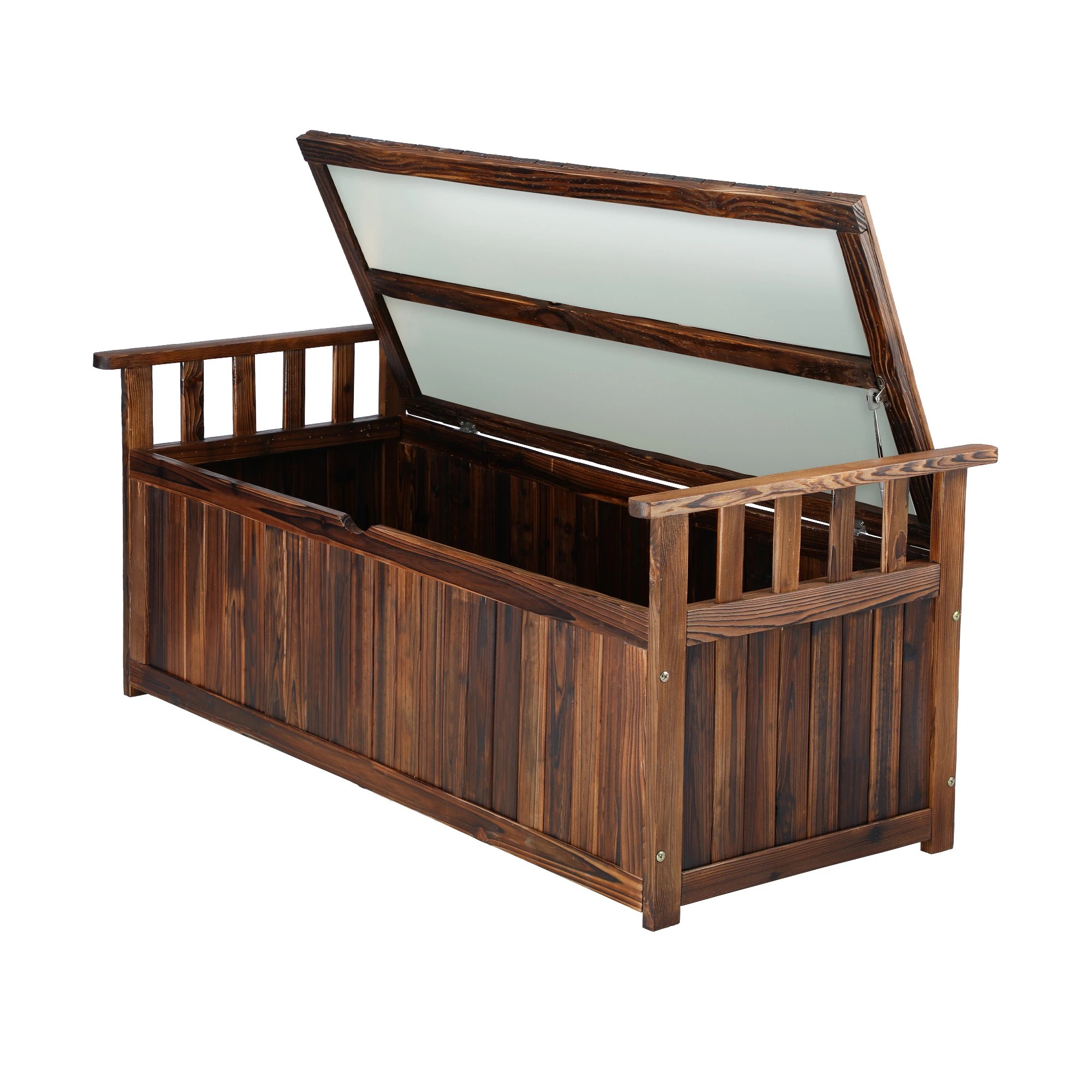 4 Livsip Outdoor Storage Box Garden Bench Wooden Chest Tool Container Cabinet XL - Charcoal, 4 of 7