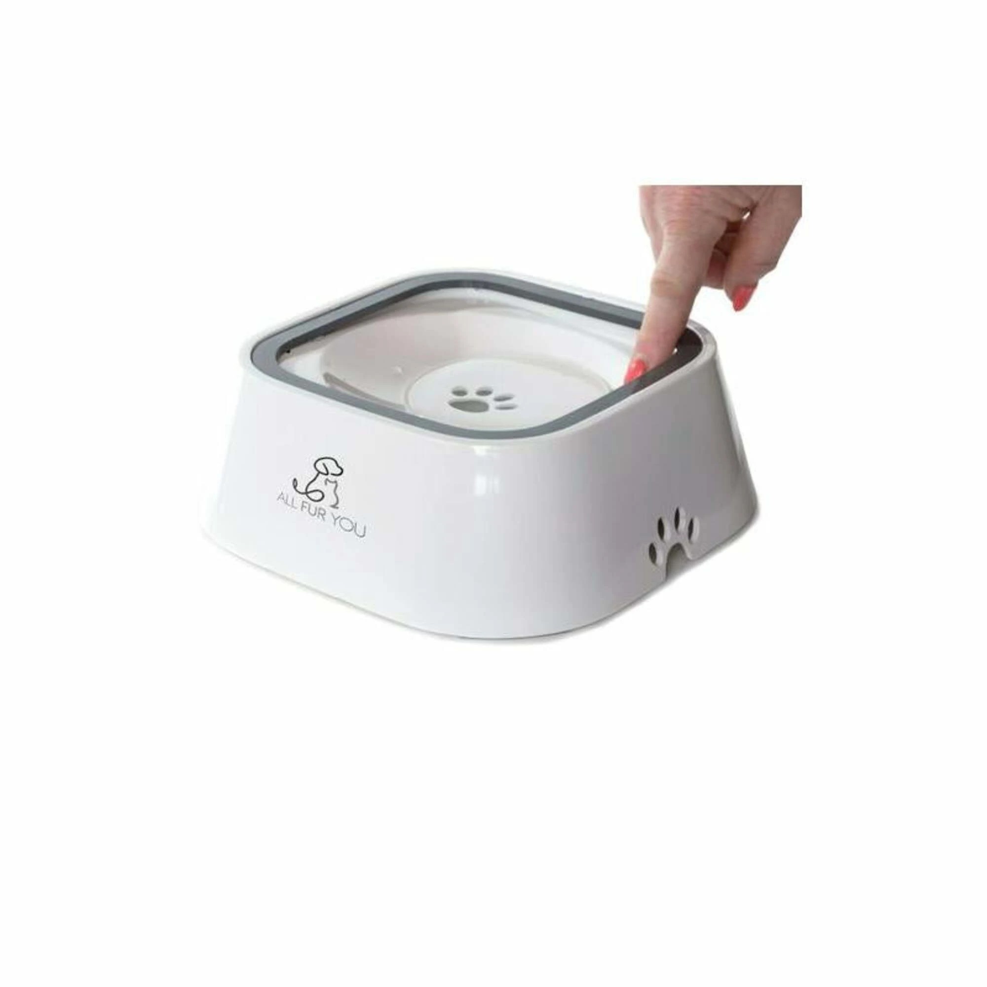 1 All Fur You Anti-Splash Dog Water Bowl White, 1 of 1