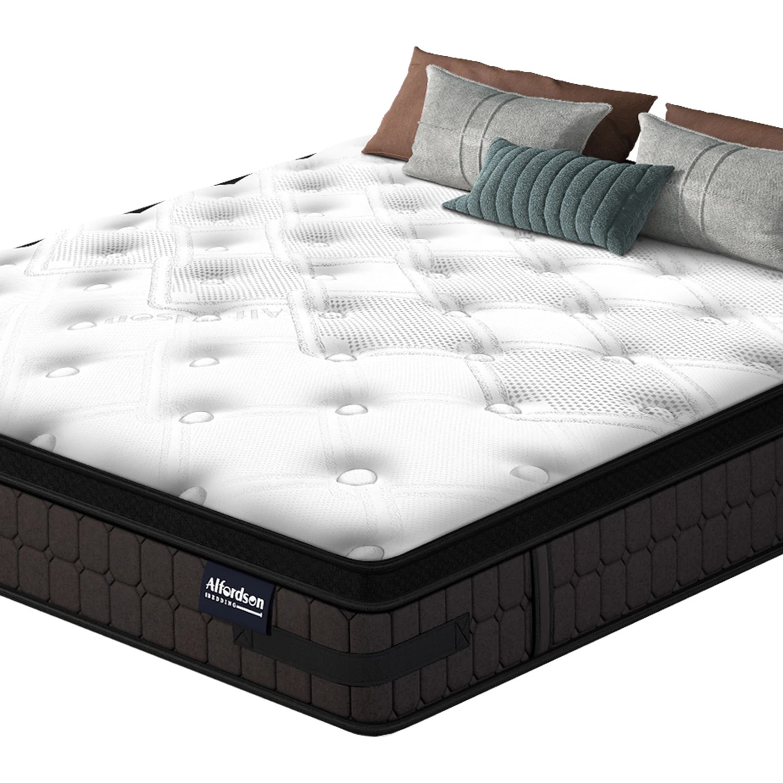 1 Alfordson Mattress 26cm Bonnell Spring Medium Firm Double-Sided EuroTop - King Bed, 1 of 9