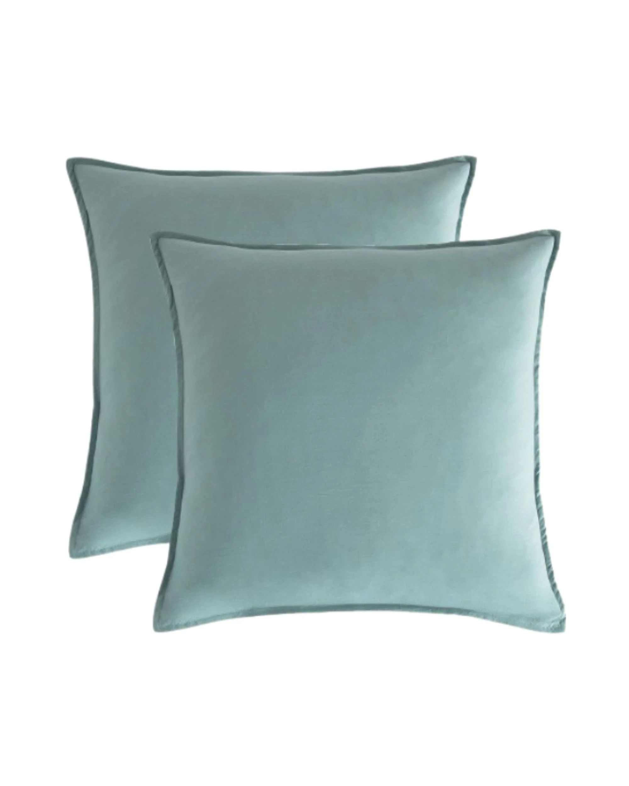 1 CleverPolly 2-Pack Vintage Washed Microfibre European Pillowcases - Seafoam, 1 of 4