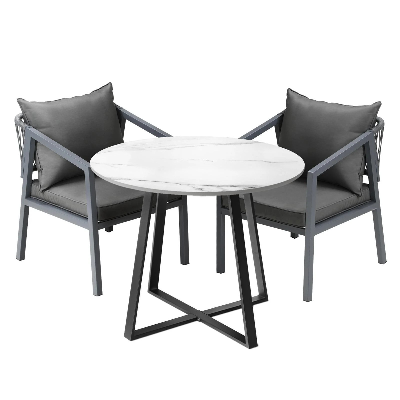 1 Livsip 3pcs Outdoor Dining Setting Table Lounge Chair Patio Furniture Bistro Set
 - Multi, 1 of 10