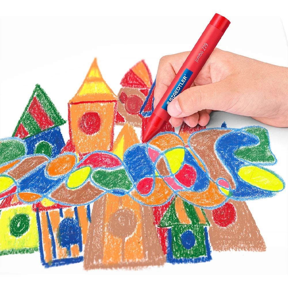 6 Staedtler Noris Round Wax Crayons 12mm 12 Pack, 6 of 6