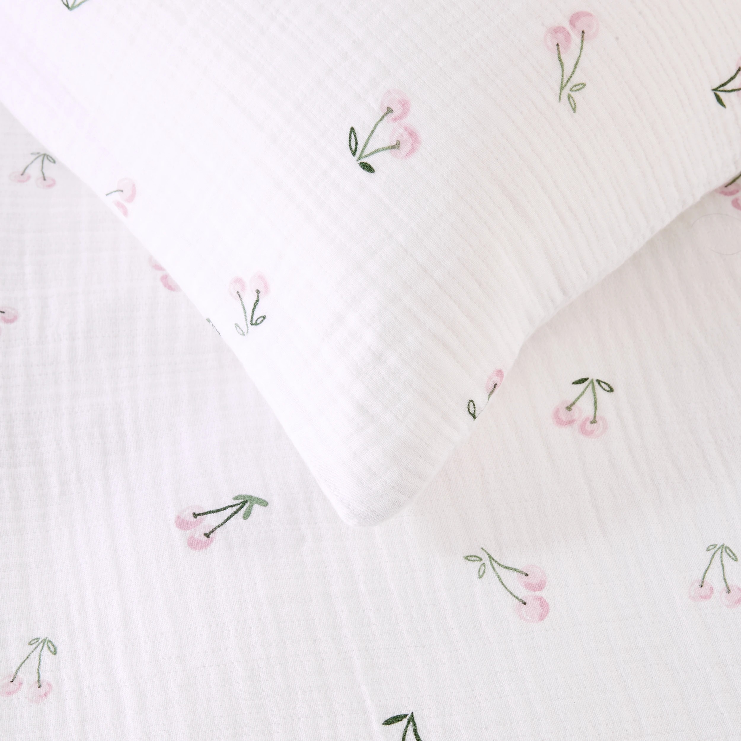 3 Cherry Muslin Cotton Quilt Cover Set - King Bed, 3 of 7