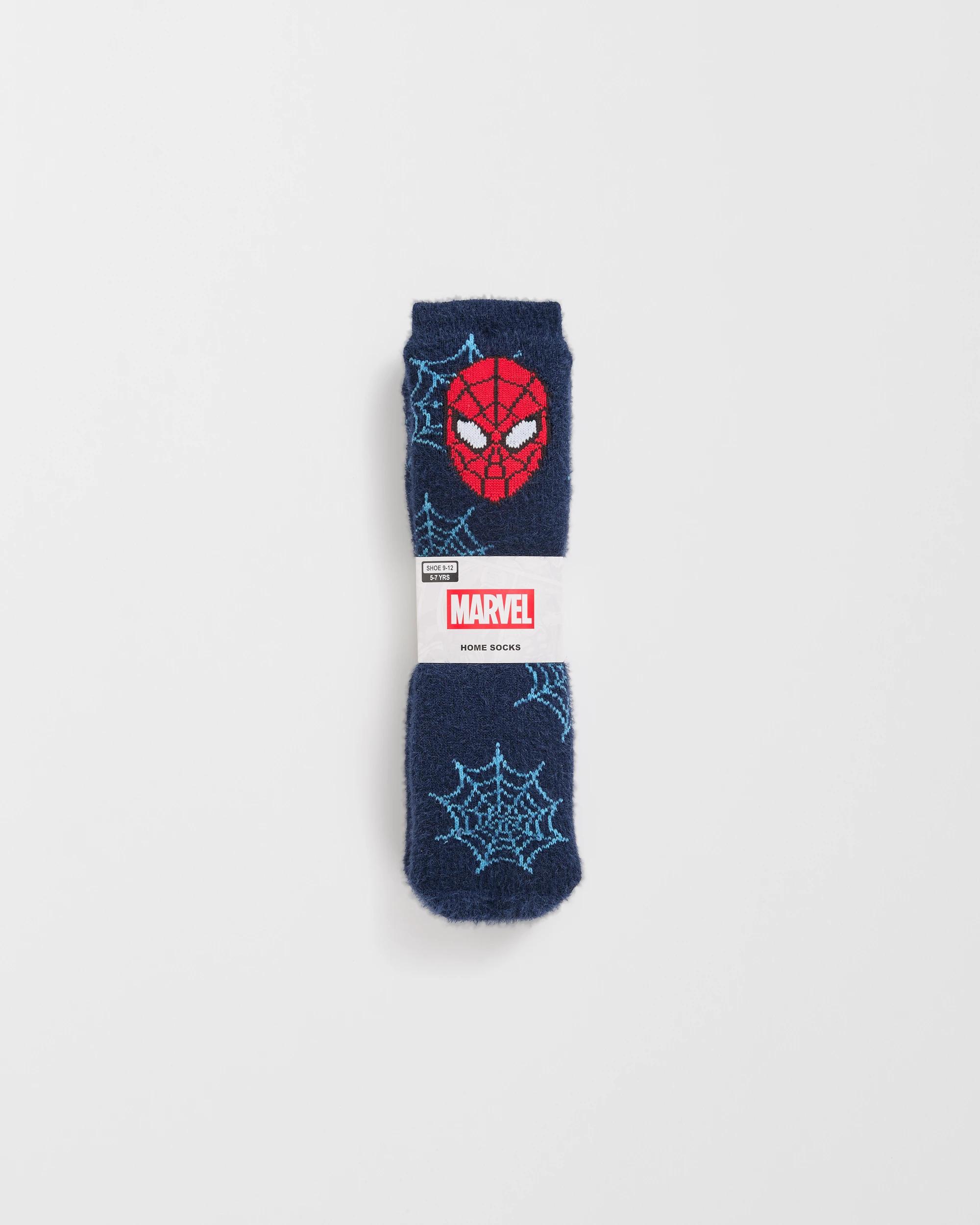 4 Disney Marvel Spider-Man Sherpa Lined Home Socks SPIDER-MAN, 4 of 4