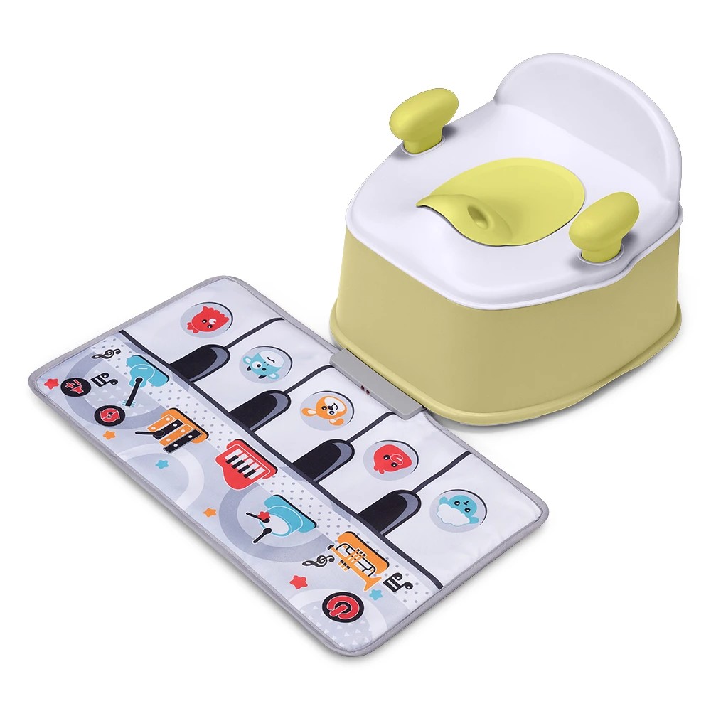 1 PlayPals 3-in-1 Kids Potty Trainer Seat with Interactive Musical Mat - Green, 1 of 3