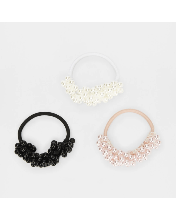 3 Pack Faux Pearl Hair Ties