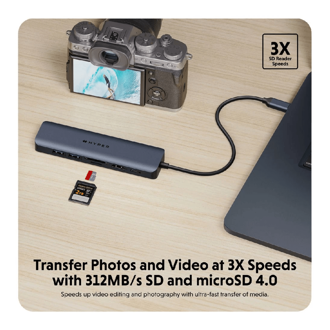 8 Hyperdrive 7-port USB-C Hub Midnight Blue, 8 of 10