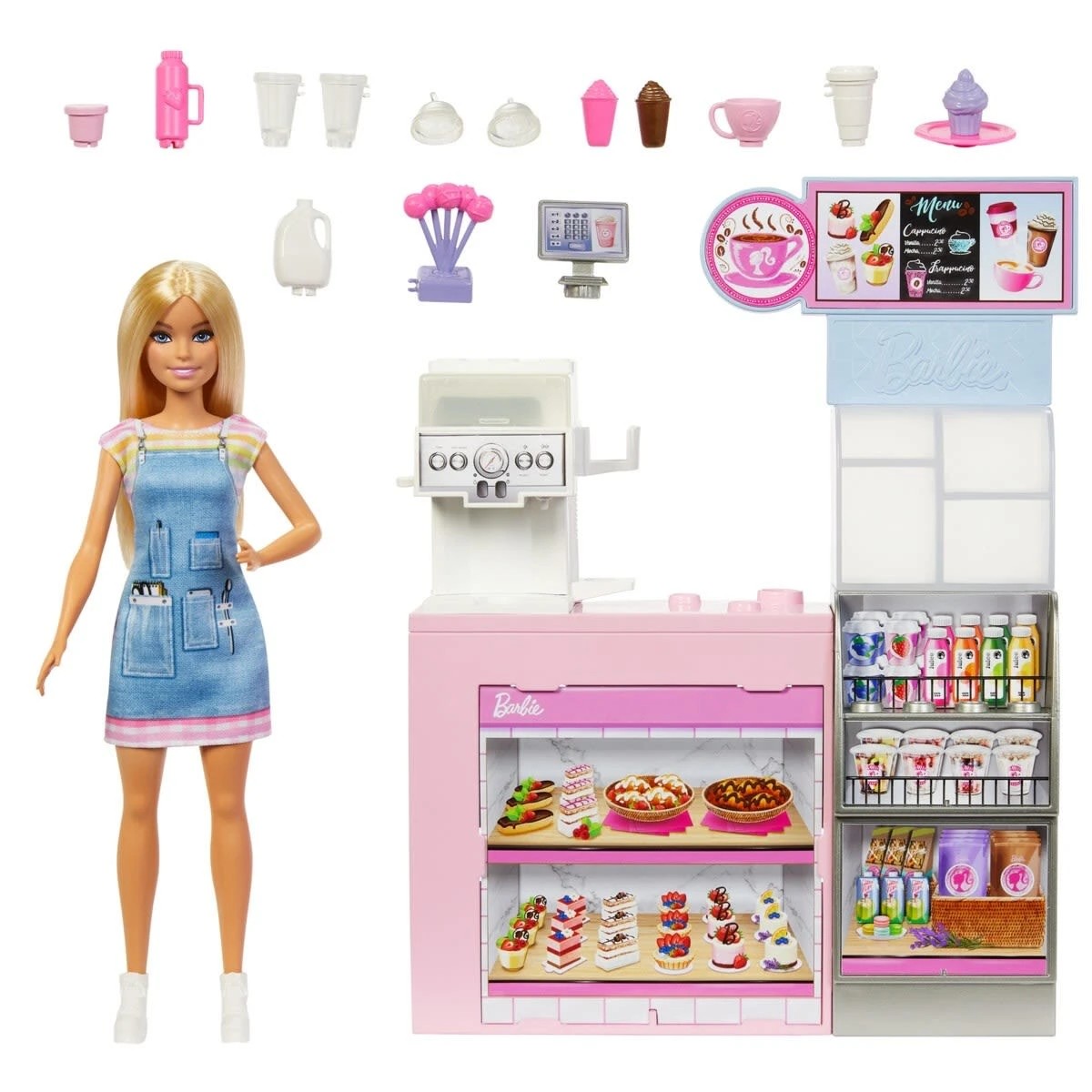 2 Barbie Coffee Shop Playset with Blonde Barista Doll, 2 of 6