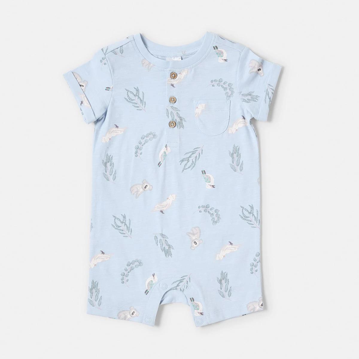 1 Henley Romper Blu Anle, 1 of 3