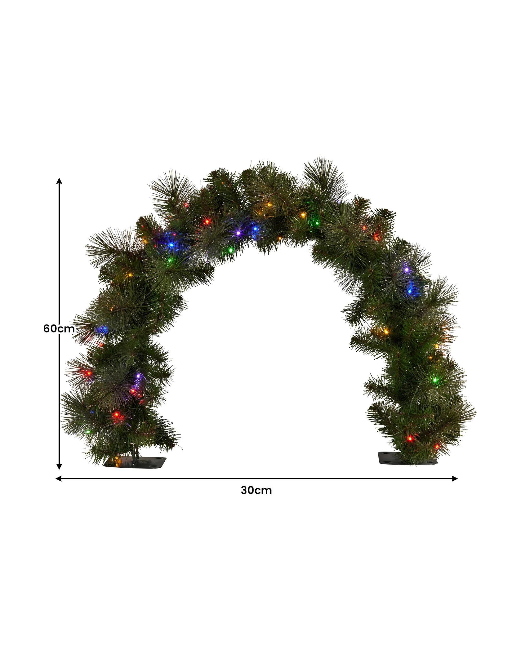 3 Christabelle 60cm Tabletop Christmas Archway Garland With Led Lights Gold Mantle Decoration Ornament, 3 of 7