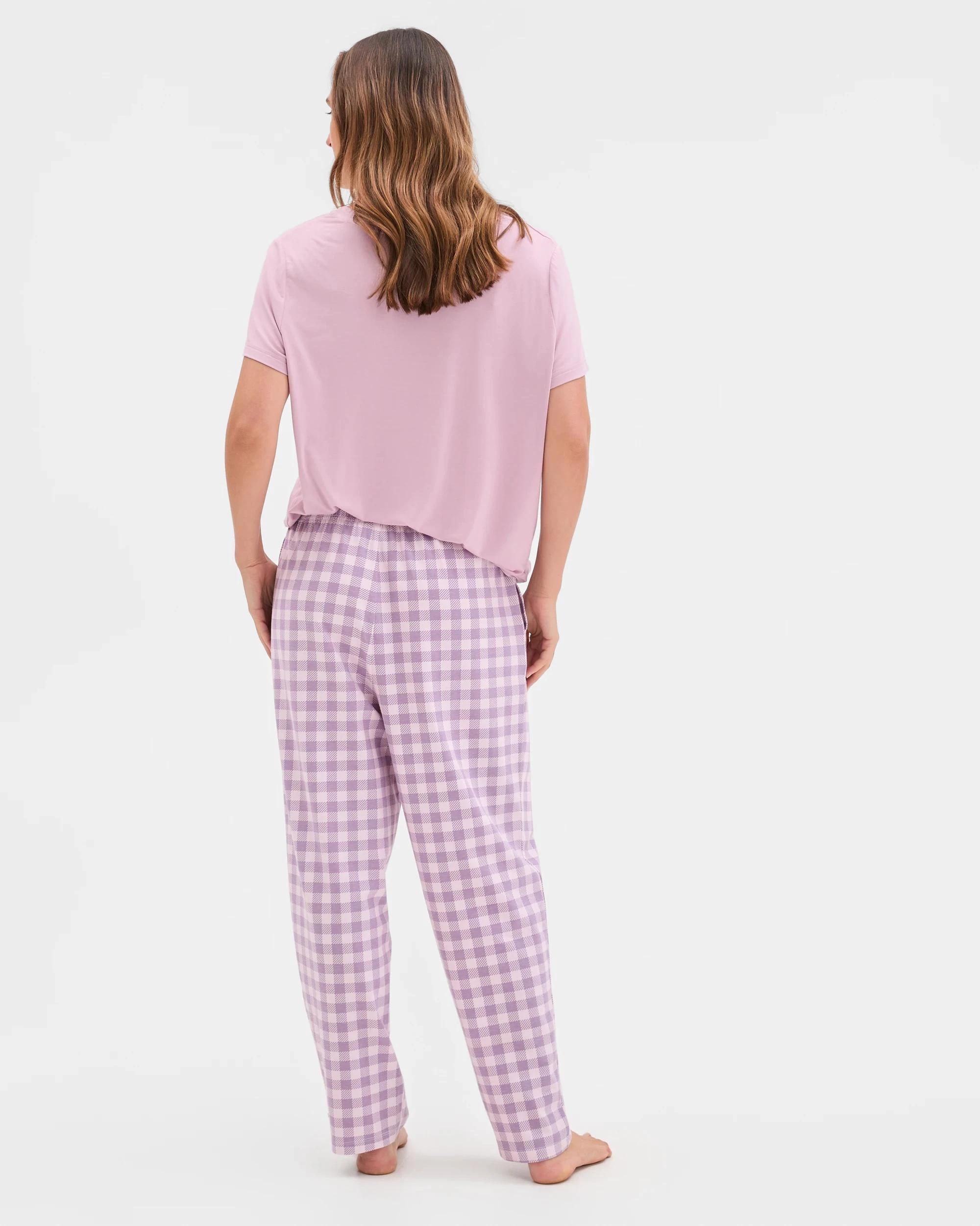 3 Target Australian Cotton 7/8 Length Sleep Pyjama Pants LILAC CHECK, 3 of 5