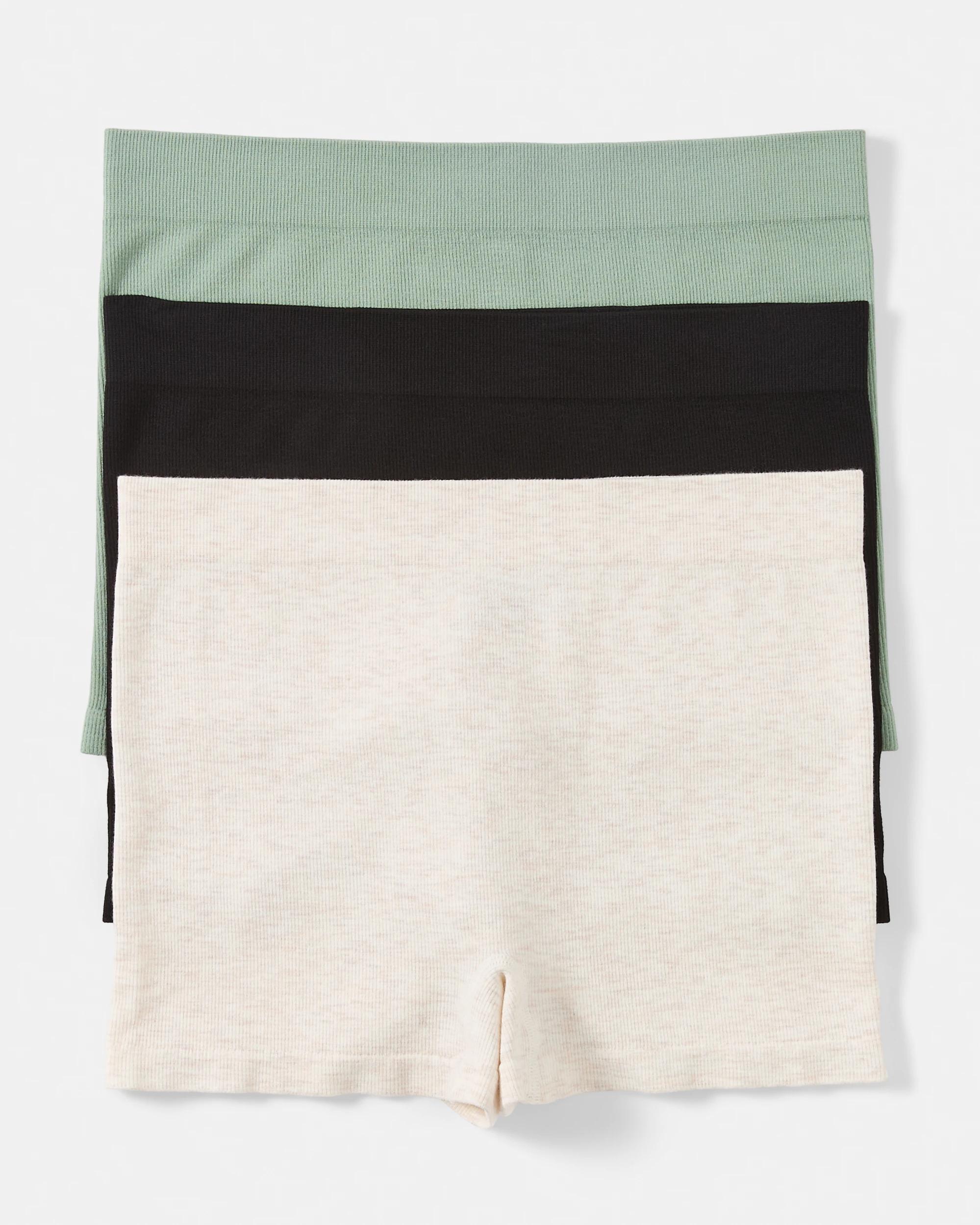 1 3 Pack Bamboo Seamfree Rib Shorties Som Bk Ig, 1 of 8