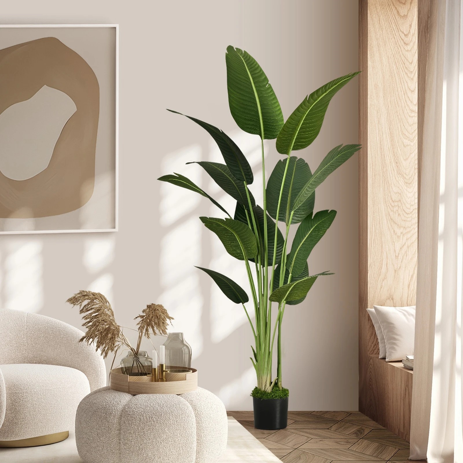 4 Livsip 180cm Artificial Bird of Paradise Plant Fake Palm Tree, 4 of 9