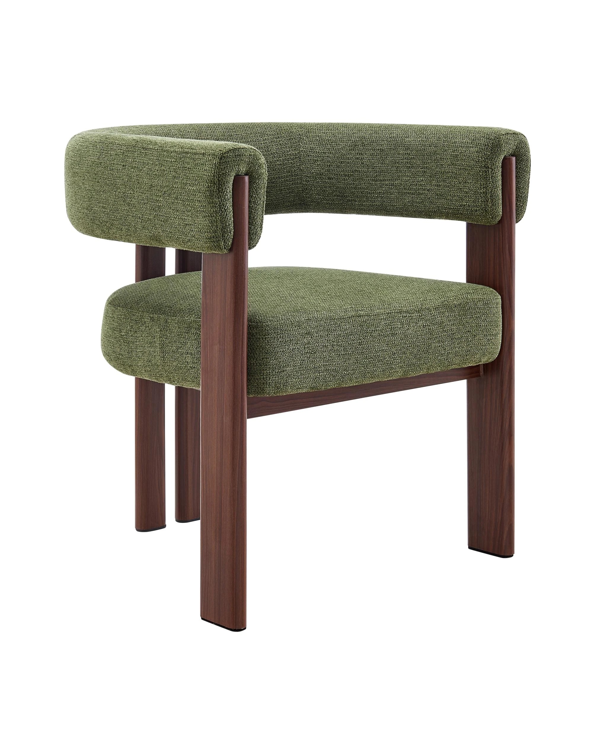 1 Kodu Accent Lounge Chair Armchair Olive and Walnut - Green, 1 of 10