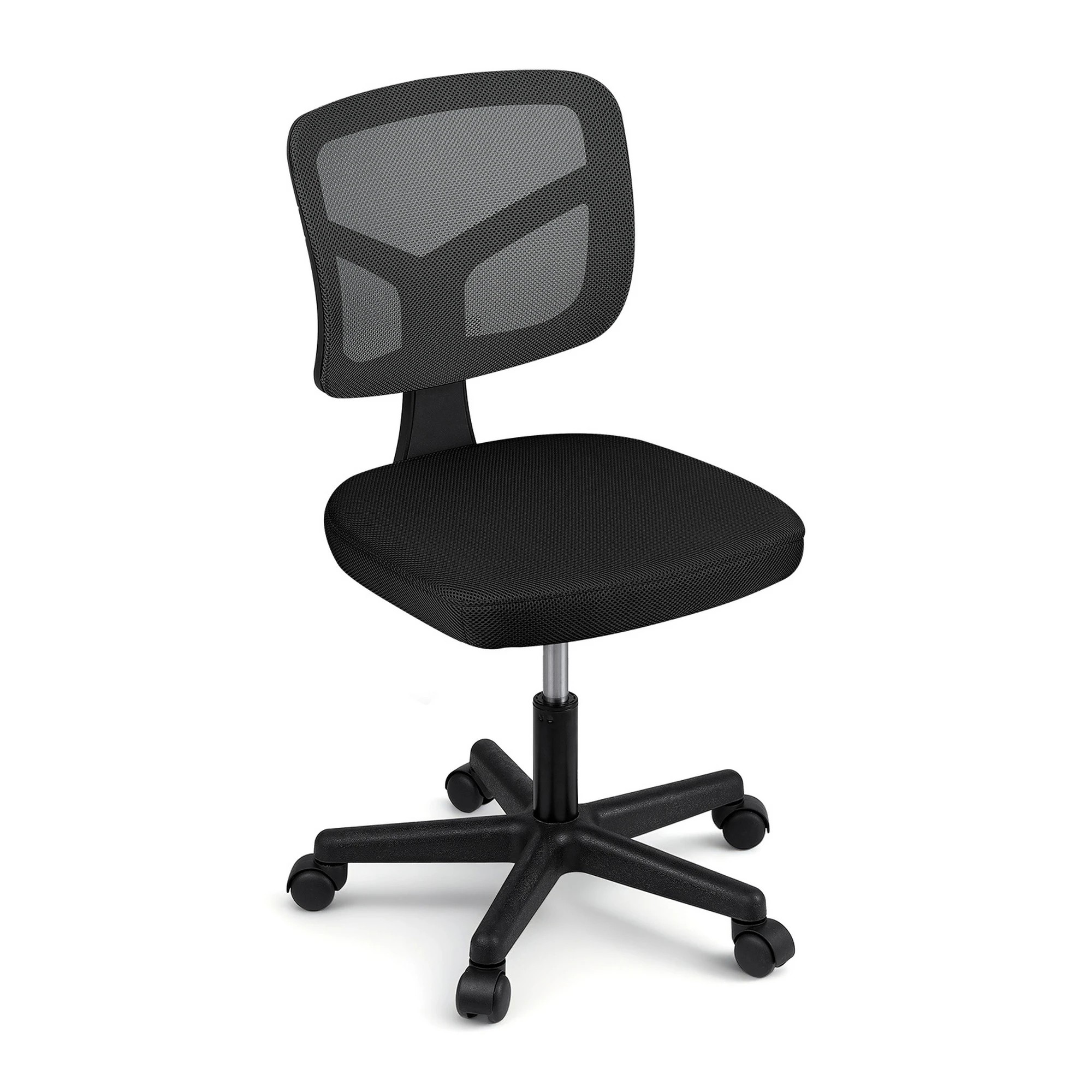 1 Artiss Armless Office Chair Mesh, Height Adjustable, 360° Swivel, for Small Space - Black, 1 of 7