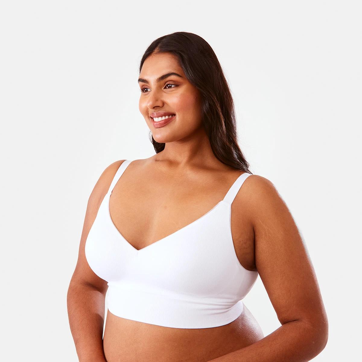 2 Full Figure Wirefree Seamfree T-Shirt Bra White, 2 of 6