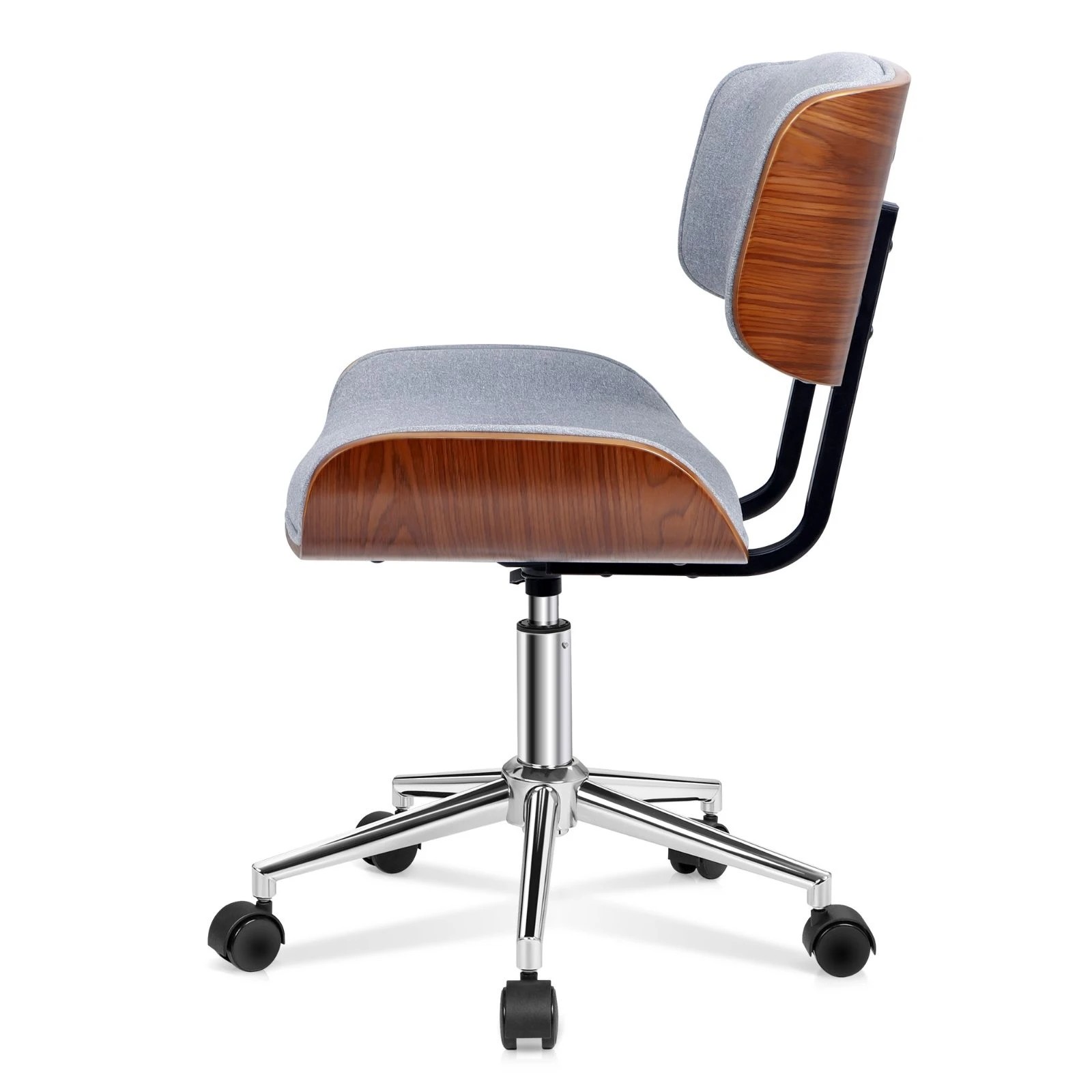 9 Alfordson Wooden Office Chair Computer Chairs Executive Seat Fabric - Grey, 9 of 10