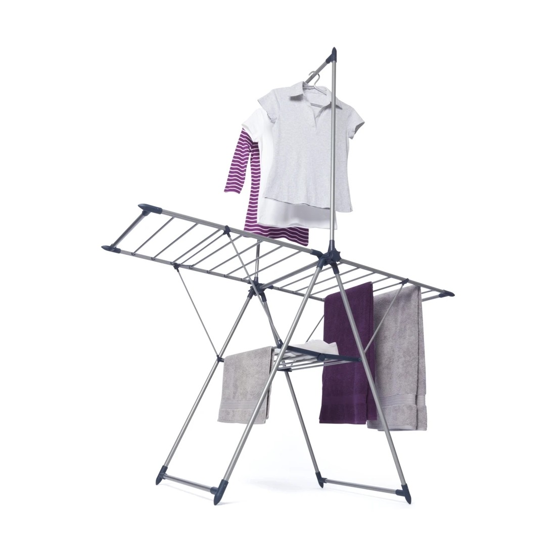3 Winged Clothes Airer with Garment Rack, 3 of 4