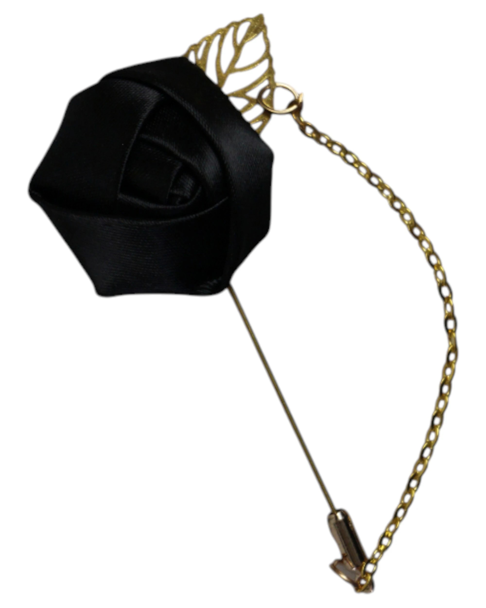 2 Zasel Womens Black Rose With Gold Leaf Flower Suit Blazer Jacket Lapel Pin - Multi, 2 of 3