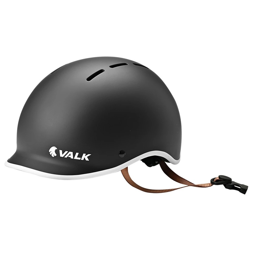 1 Valk Retro Bike Helmet, 56-61cm S, M, L Universal Dial Fit System, Jet Black, 1 of 1