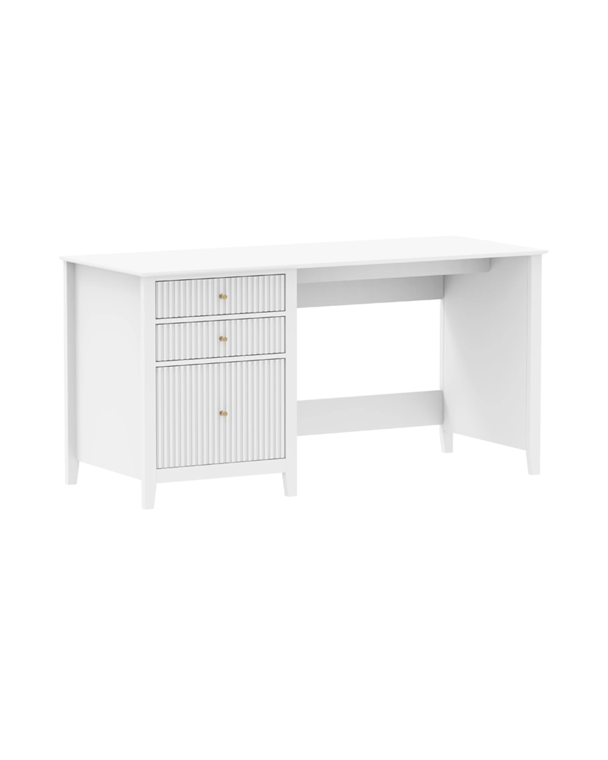 1 Alpine Bay Zara Fluted Vanity Desk 150cm - White, 1 of 7