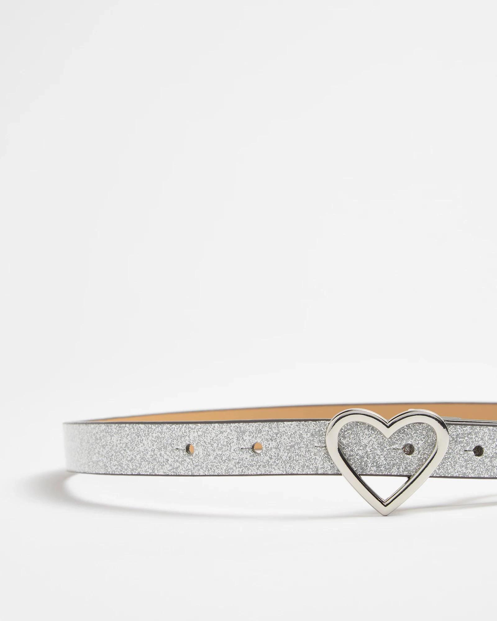 2 Target Kids Glitter Heart Buckle Belt SILVER, 2 of 2