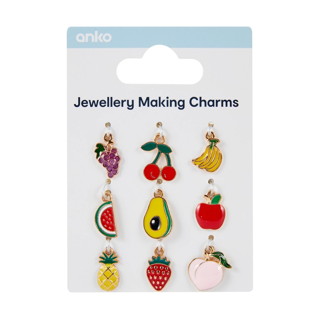 1 9 Piece Jewellery Making Charms - Fruit, 1 of 3