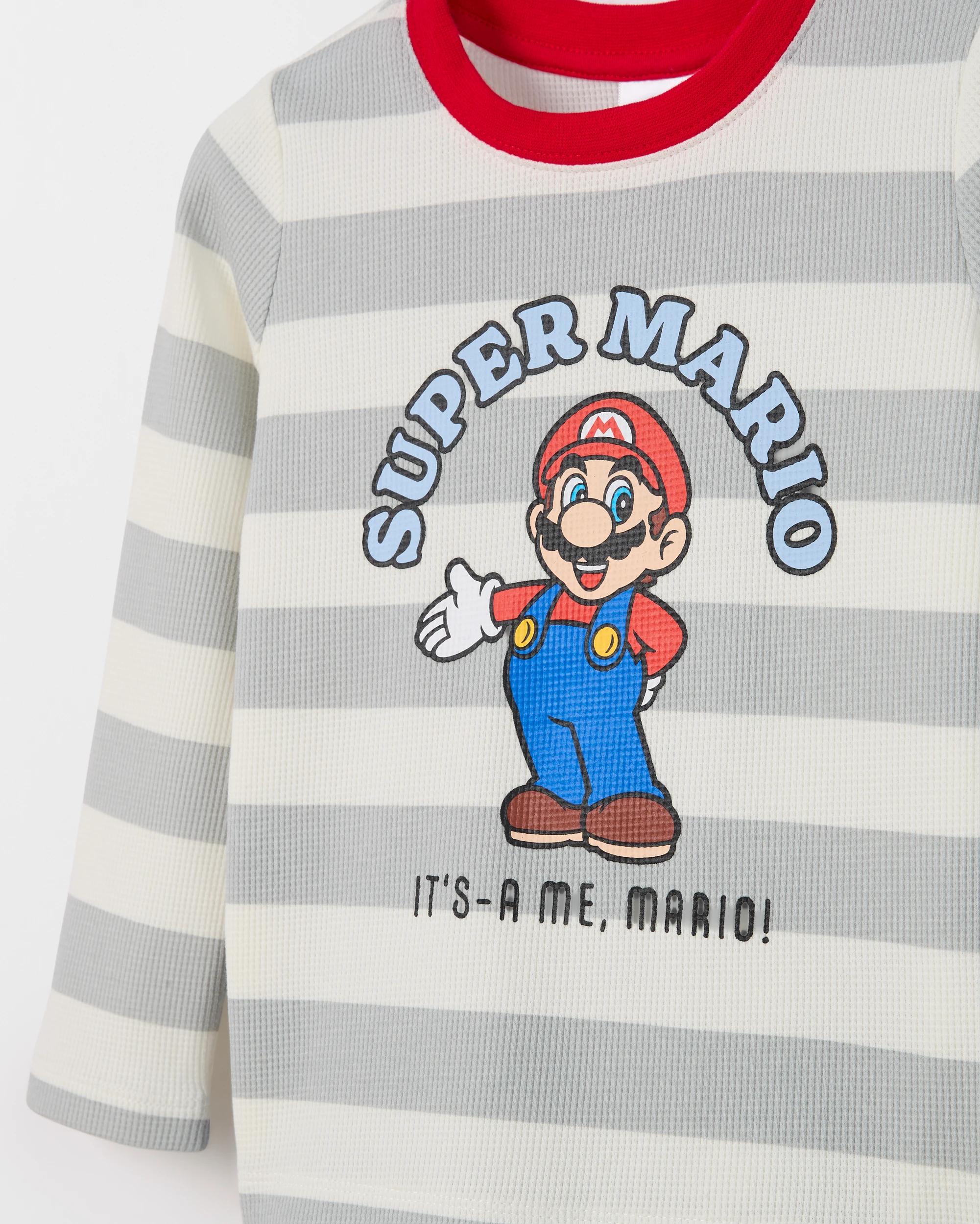 6 Super Mario Australian Cotton Younger Boys Knit/Flannel Pyjama Set MARIO, 6 of 8