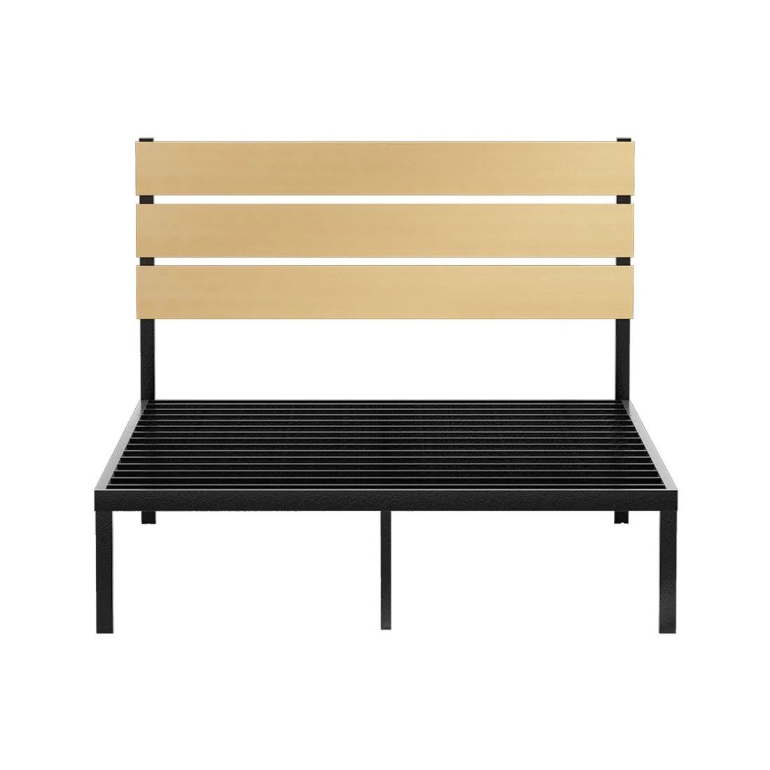 3 Artiss Bed Frame Double Size Metal Frame PAULA - Black, 3 of 7