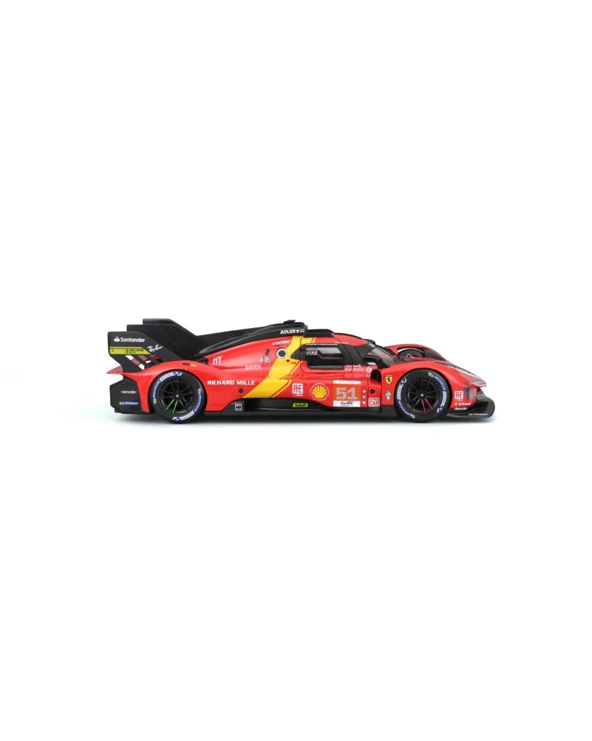 7 Bburago Ferrari Racing 2023 Ferrari 499P Le Mans Hypercar #51 24h Le Mans Winning Car 1:18 Scale Diecast Vehicle, 7 of 9