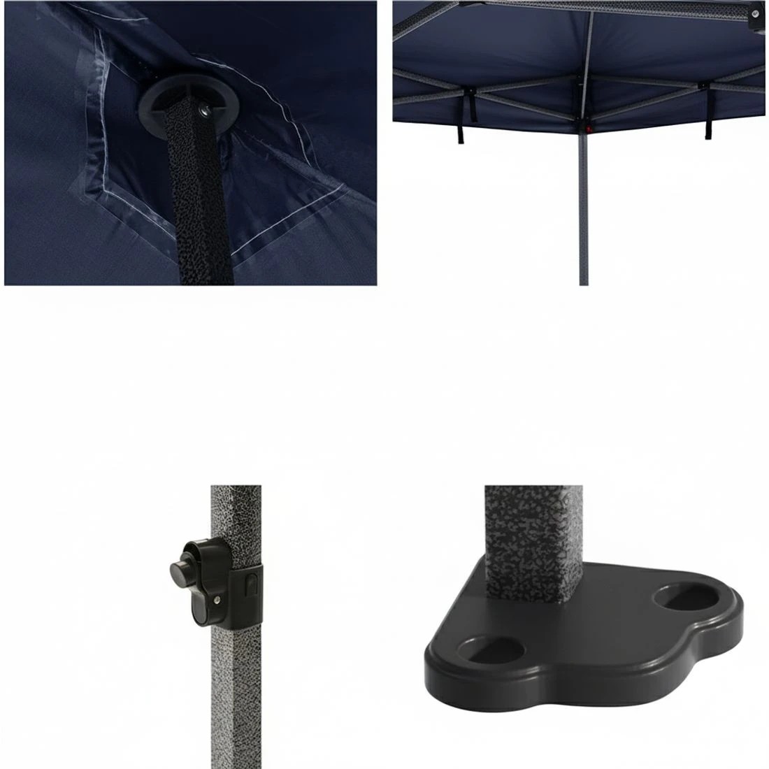 4 Instahut Gazebo Pop Up 3x3m w/Base Podx4 Marquee Folding Outdoor Wedding Camping Tent Shade Canopy - Blue, 4 of 6