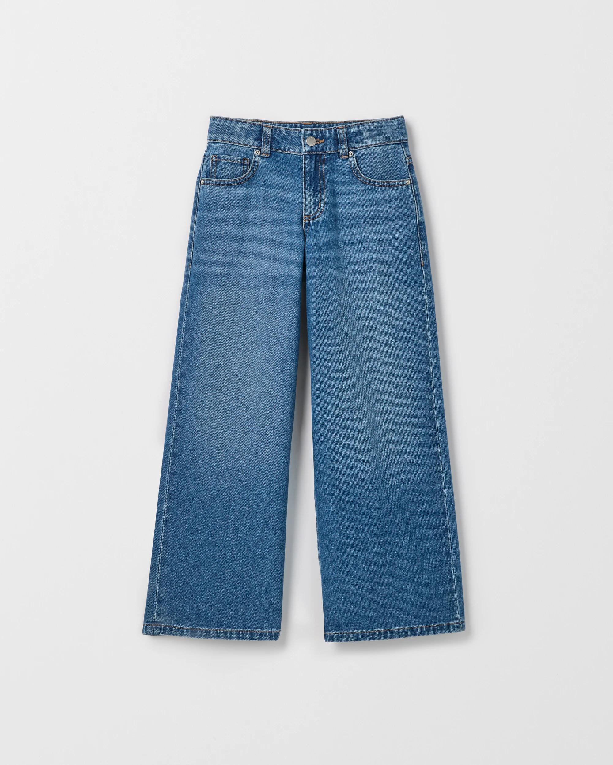 1 Target Denim Wide Leg Denim Jeans MID WASH, 1 of 2