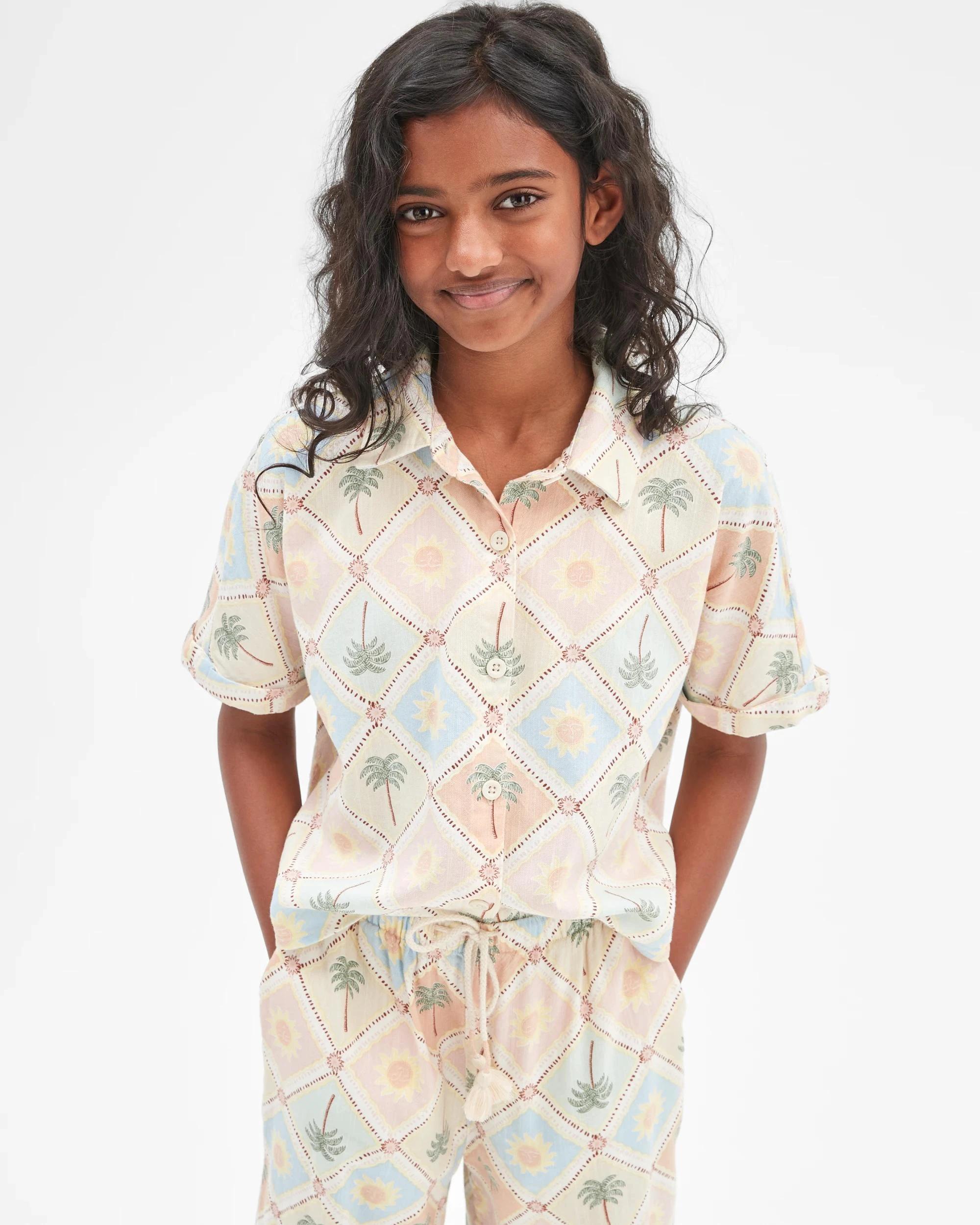 1 Target Print Short Sleeve Shirt TILE PRINT, 1 of 6