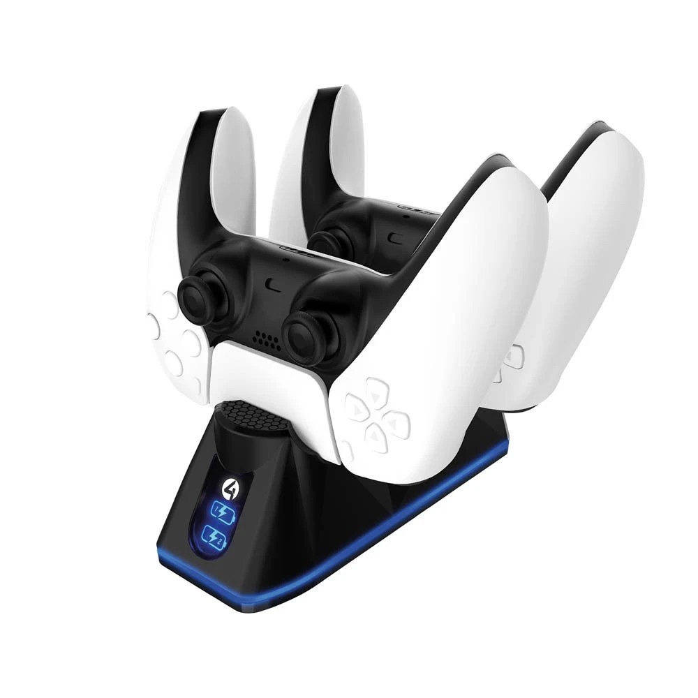 1 4Gamers PS5 Twin DualSense Wireless Controller Charging Dock - Black, 1 of 5