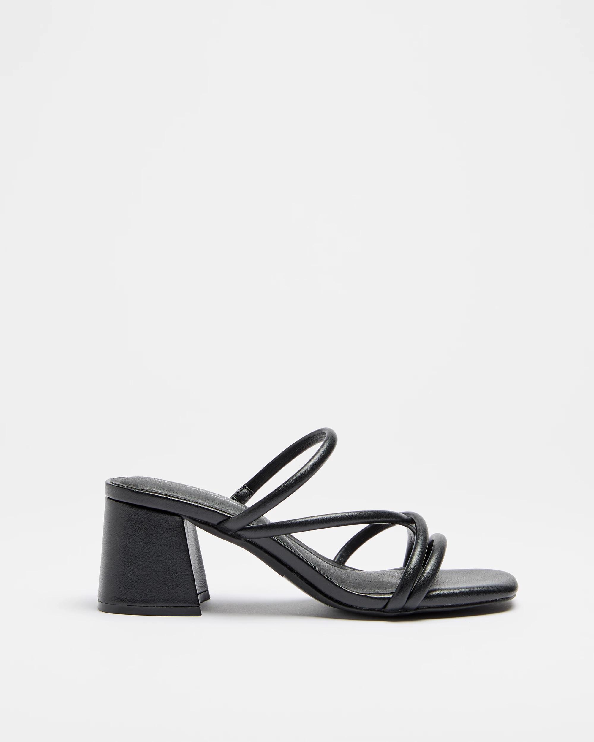 1 Target Womens Strappy Mid Block Heel - Manny BLACK, 1 of 3