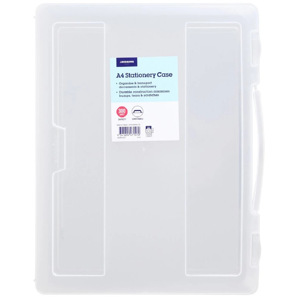 1 J.Burrows Stationery Case with Handle Clear, 1 of 3