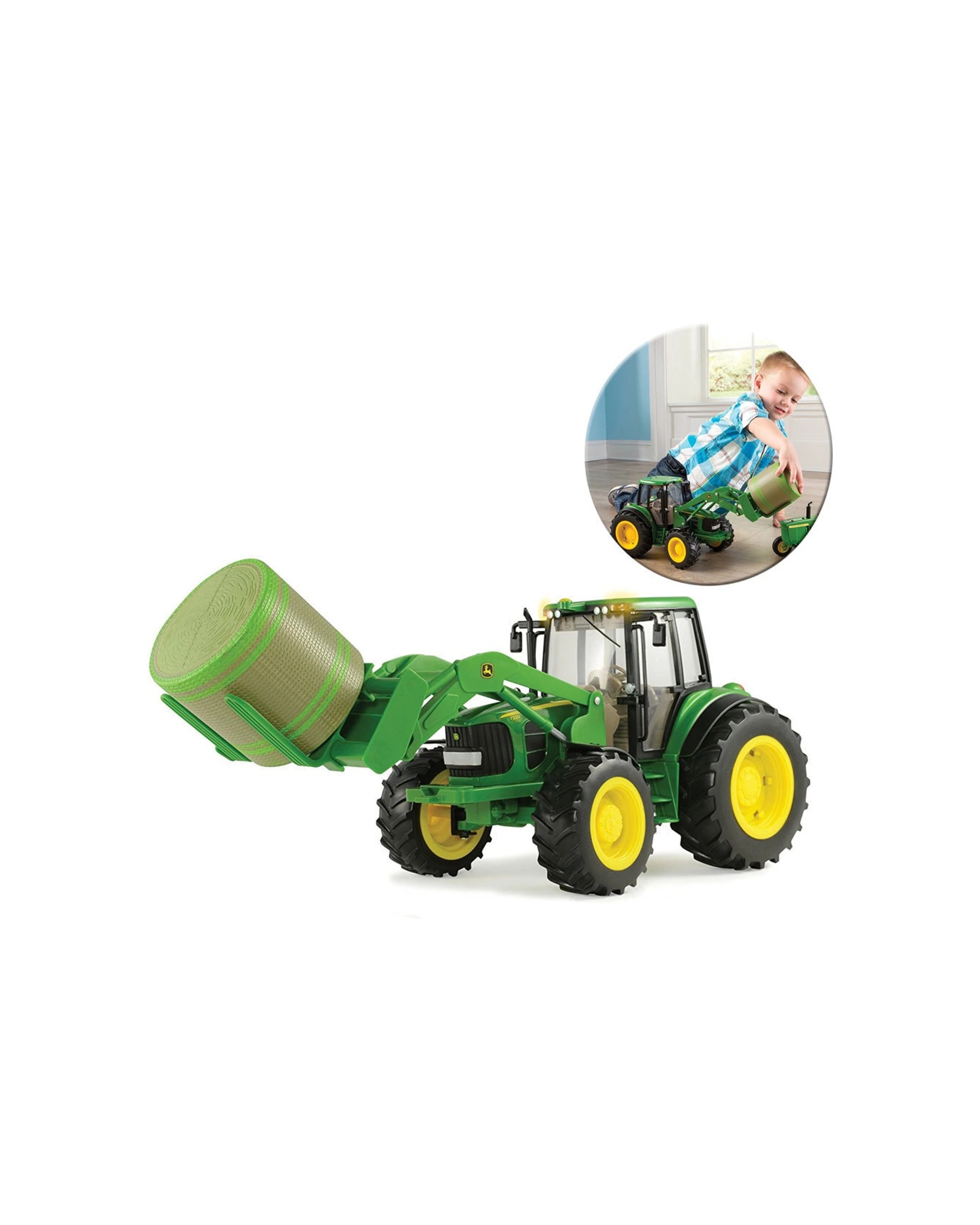 2 John Deere Big Farm 1:16 Scale Tractor with Lights and Sounds Diecast Kids Toy - Black, 2 of 3