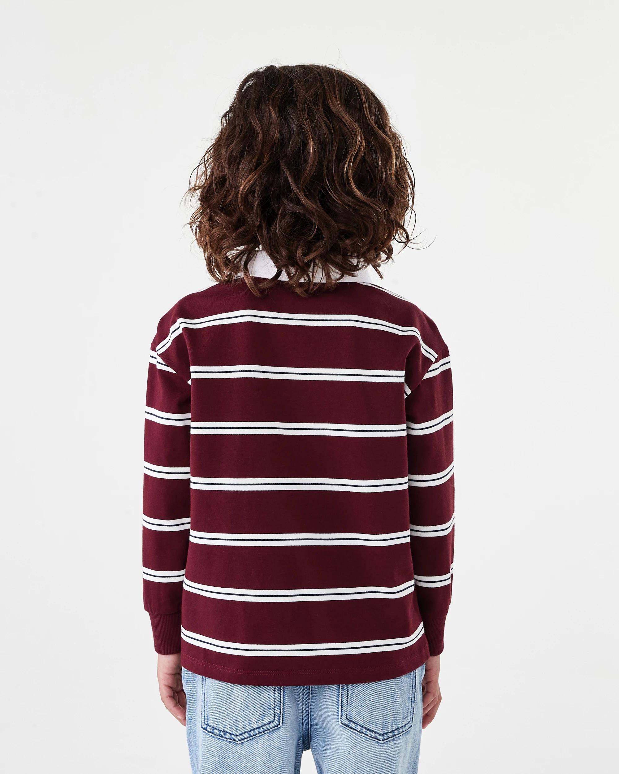 2 Long Sleeve Stripe Rugby T-shirt Red Stripe, 2 of 7