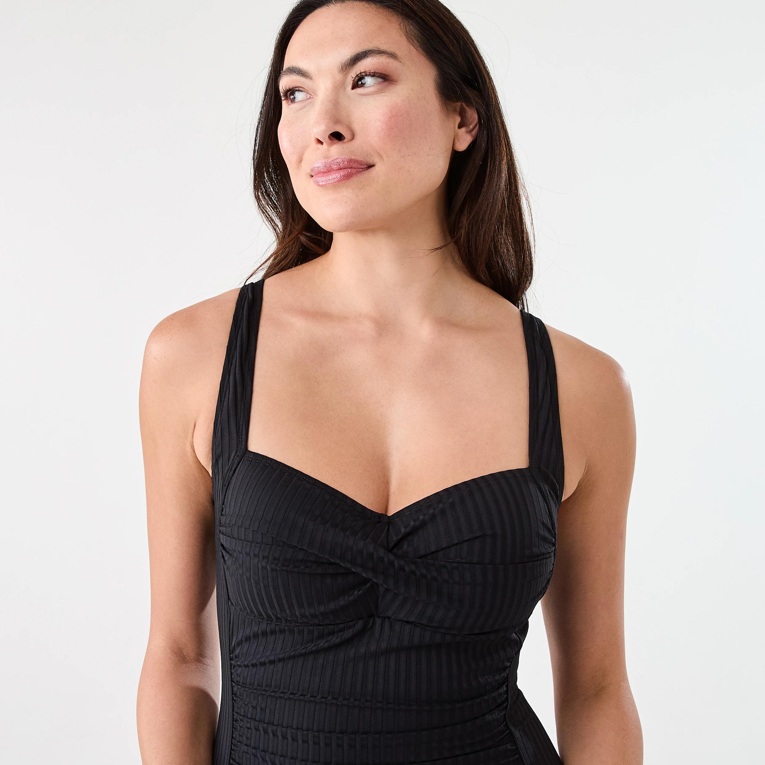 4 Twist Front One Piece Swimsuit BLACK, 4 of 6