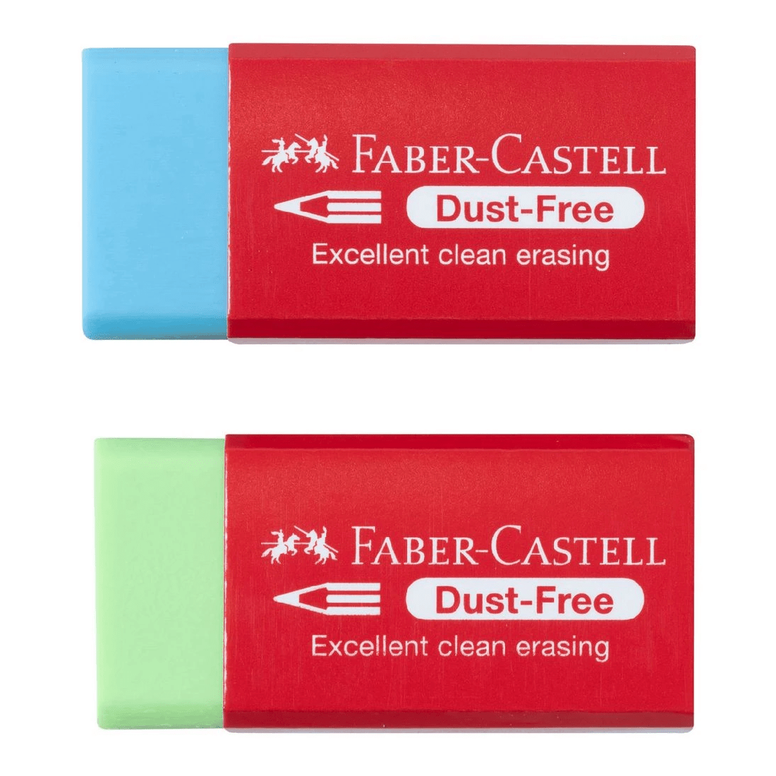 2 Faber Castell Dust-Free Eraser 2 Pack Blue/Green, 2 of 2