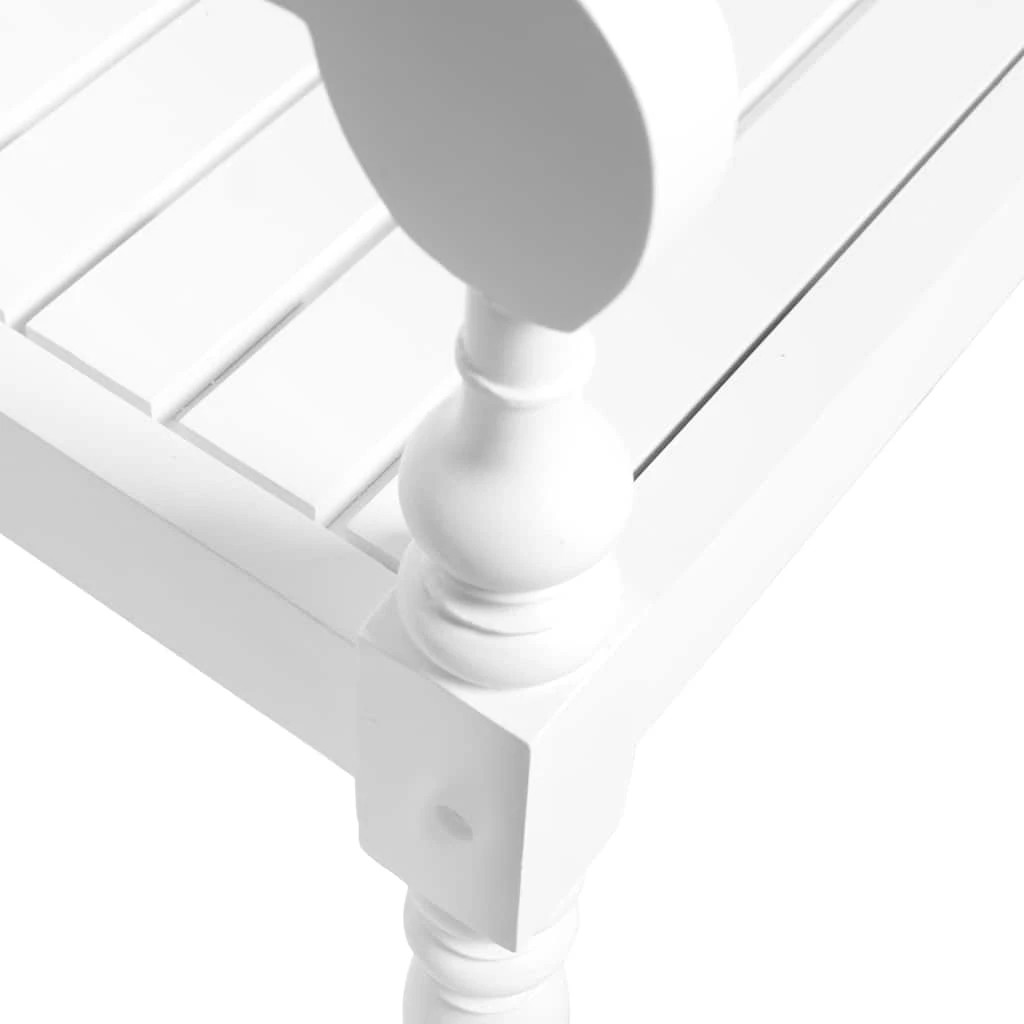 4 Vidaxl Batavia Bench Solid Mahogany Wood - White, 4 of 6