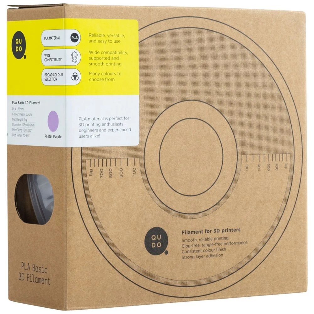 6 Qudo PLA 3D Filament Pastel Purple, 6 of 7